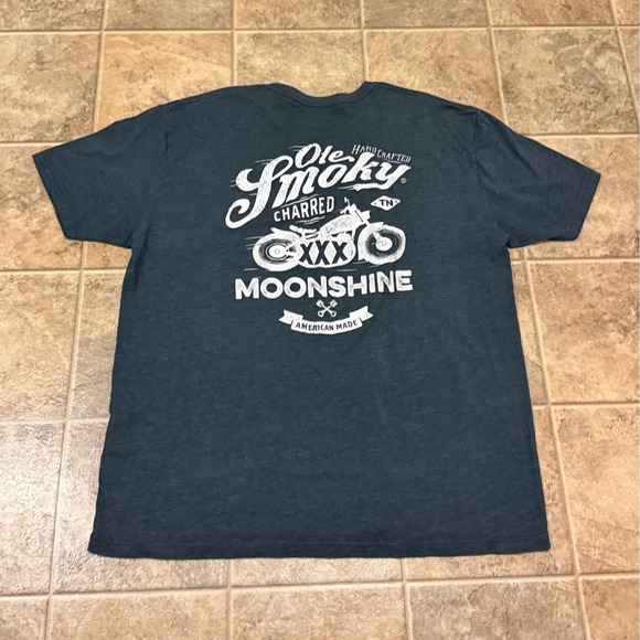 Ole Smoky Tennessee Moonshine T Shirt Charcoal Gray Graphic Tee Men's - Picture 2 of 8